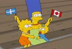 Marge with flags